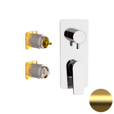 Смеситель для душа Daniel Diva DV612D3KBDP, золото брашированное