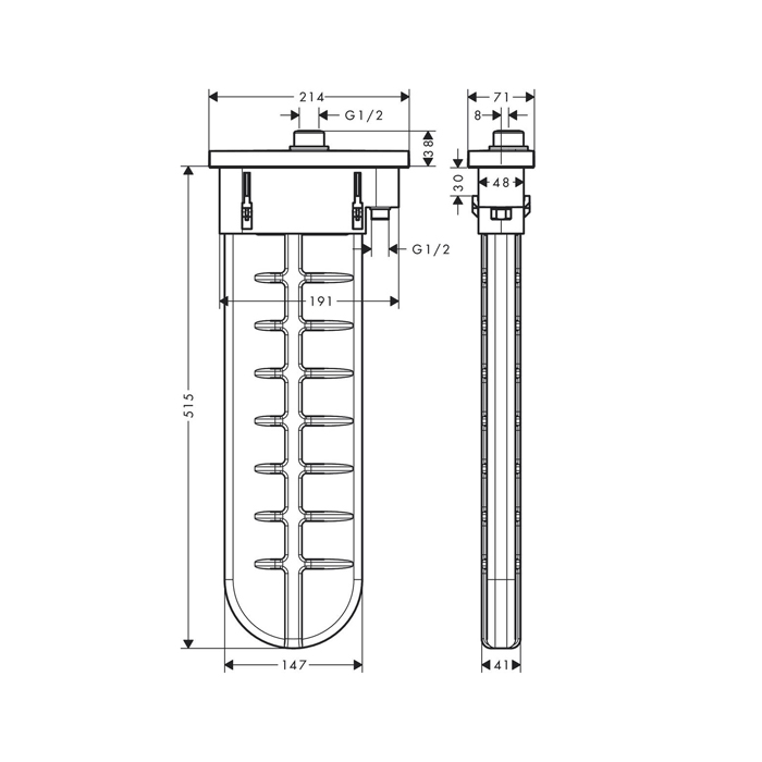 28010670 Hansgrohe sBox Внешняя часть с прямоугольной розеткой, цвет: матовый черный