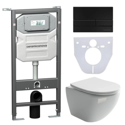 Комплект инсталляция унитаз кнопка Ceramica Nova CN4002_1002B_1000