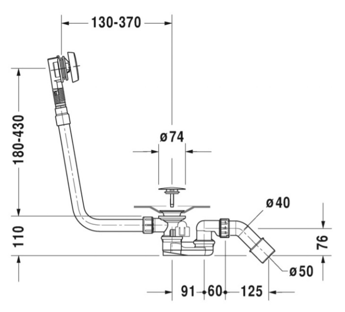 Слив-перелив для ванны Duravit STARCK 792208