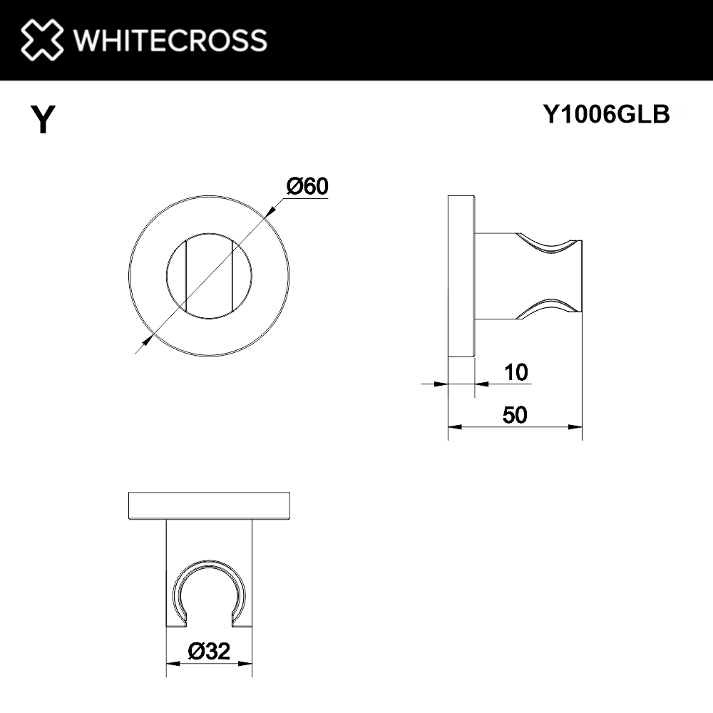 Кронштейн точечный WHITECROSS Y1006GLB (брашированное золото)