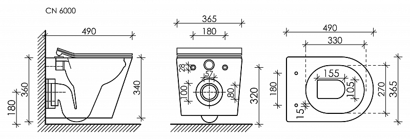 Комплект инсталляция унитаз кнопка Ceramica Nova CN6000_1002M_1000