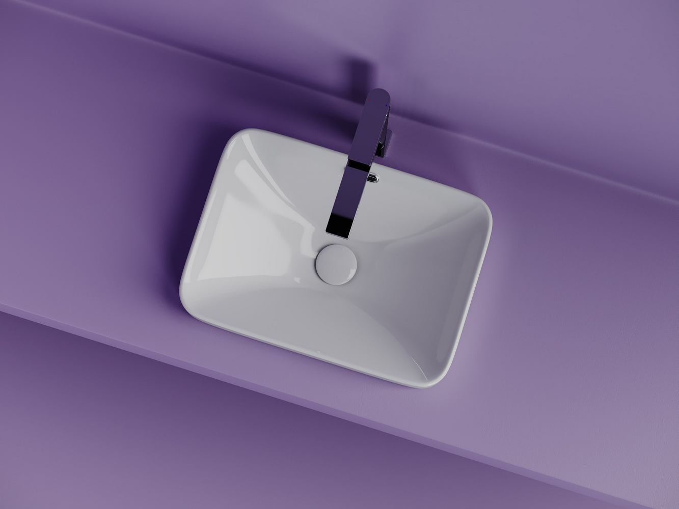 CN6078 Ceramica Nova Раковина встраиваемая сверху CERAMICANOVA Element  с отверстием слива - перелива  прямоугольной формы 460x330x170 мм  цвет белый  арт. CN6078