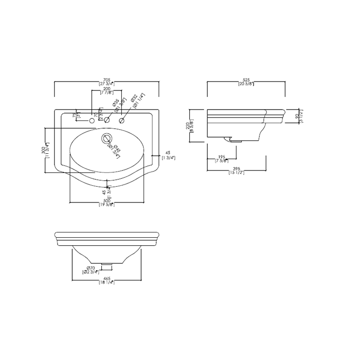 IBLG3FNET Devon&Devon New Etoile Раковина 70х53 см, цвет: белый
